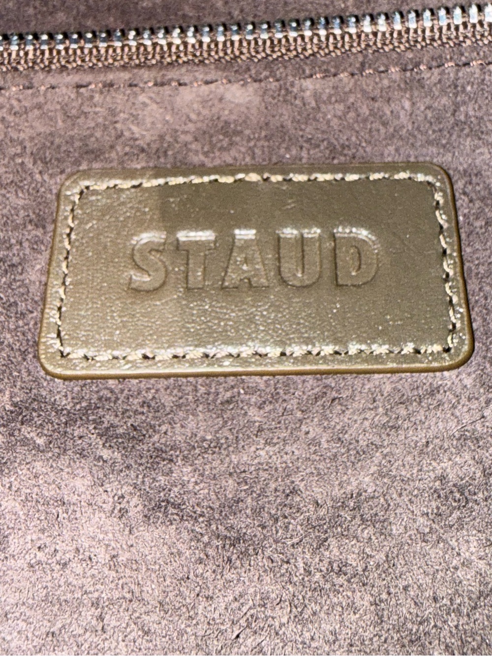 STAUD Dark Brown Suede Shoulder Bag - Picture 9 of 12